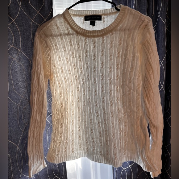 Karen Scott Sweaters - Karen Scott Cable Knit White Sweater - Medium